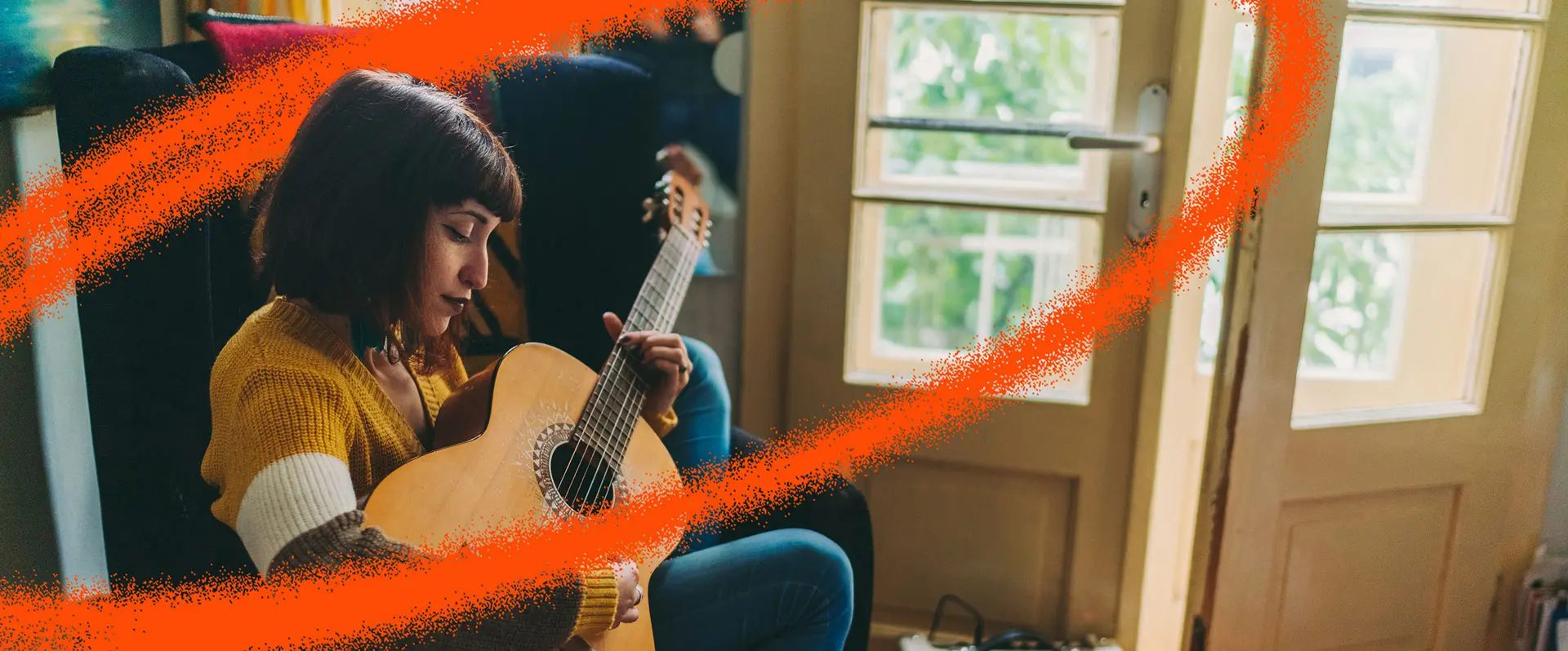 girl playing guitar